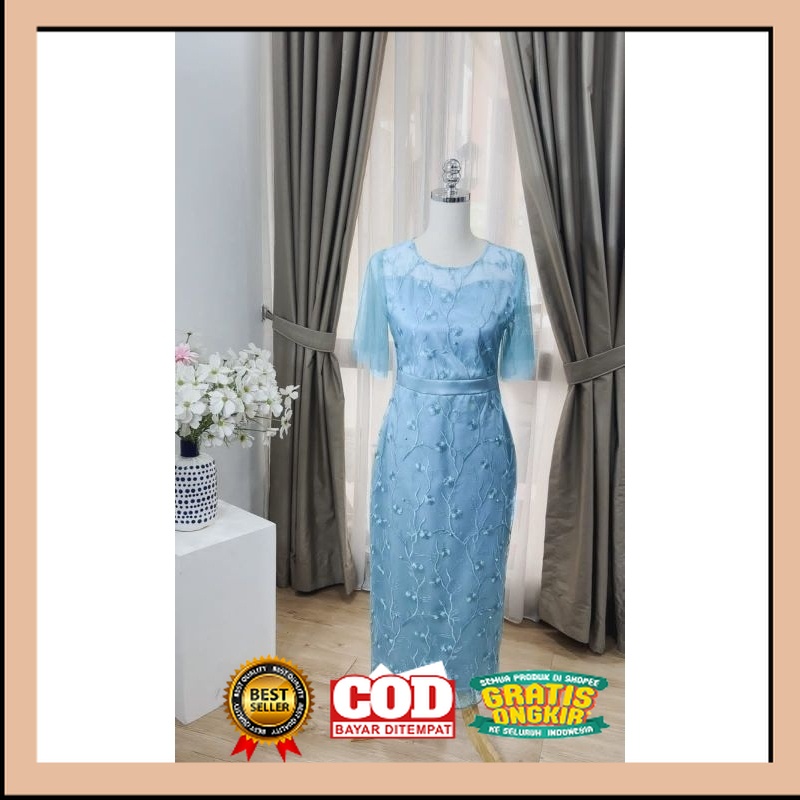 Dress Ryuka / 4 ukuran / M / L / XL / XXL /  Dress full tile / Busana Wanita / Dress Natalan / Dress