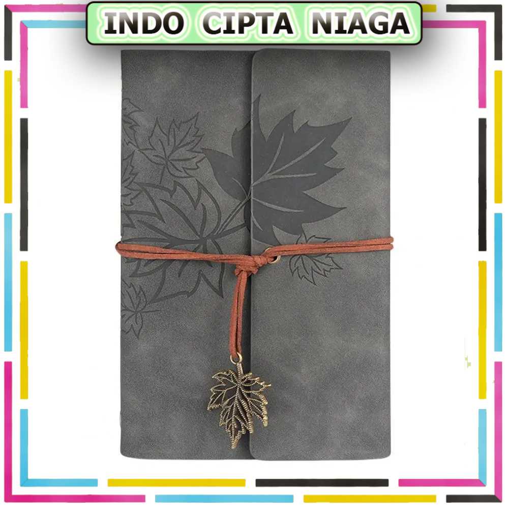 

ICN - LEDEN Buku Catatan Harian Binder Kulit Retro Maple Leaf - LD-A1
