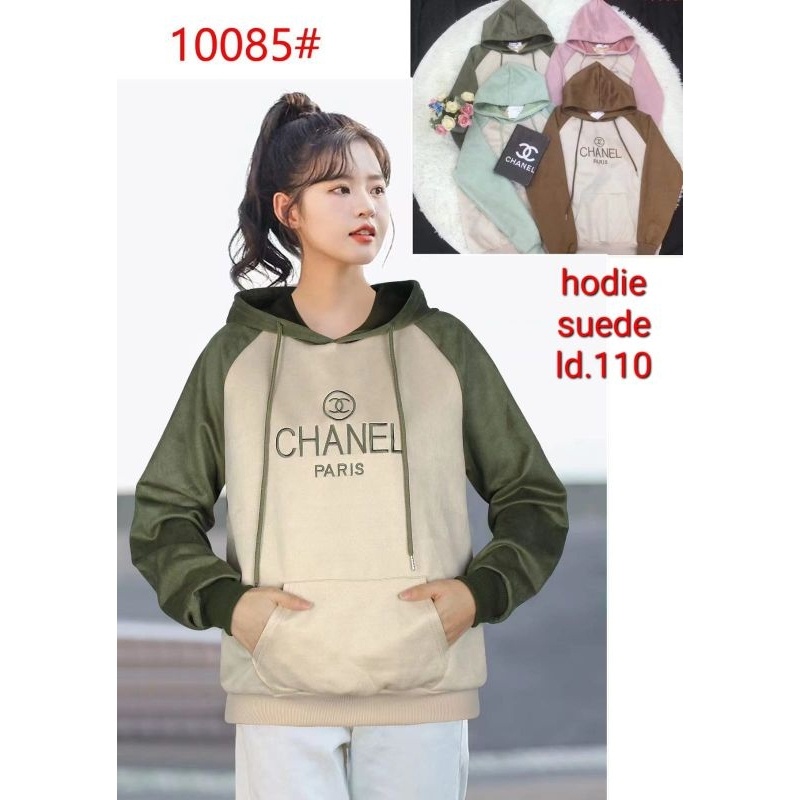 [LD 104] sweater Hoodie wanita bahan suede bordir