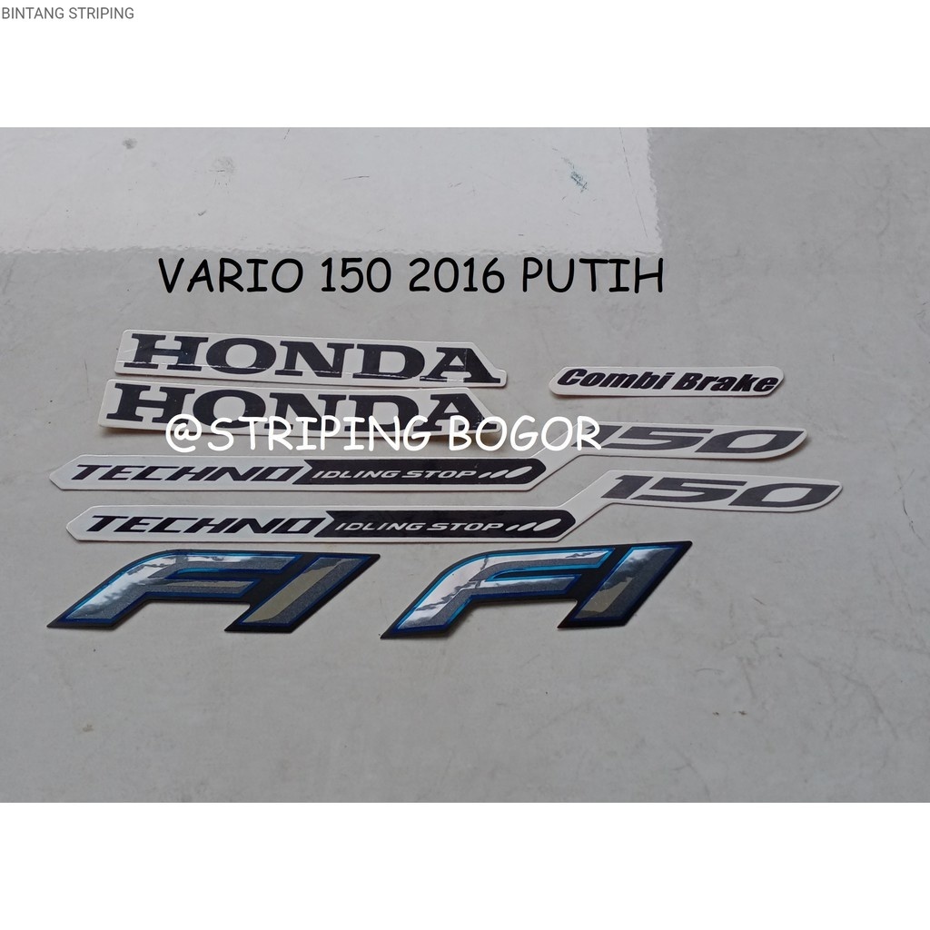 Striping Stiker Motor Honda Vario 150 ISS 2016 Lis Warna Putih