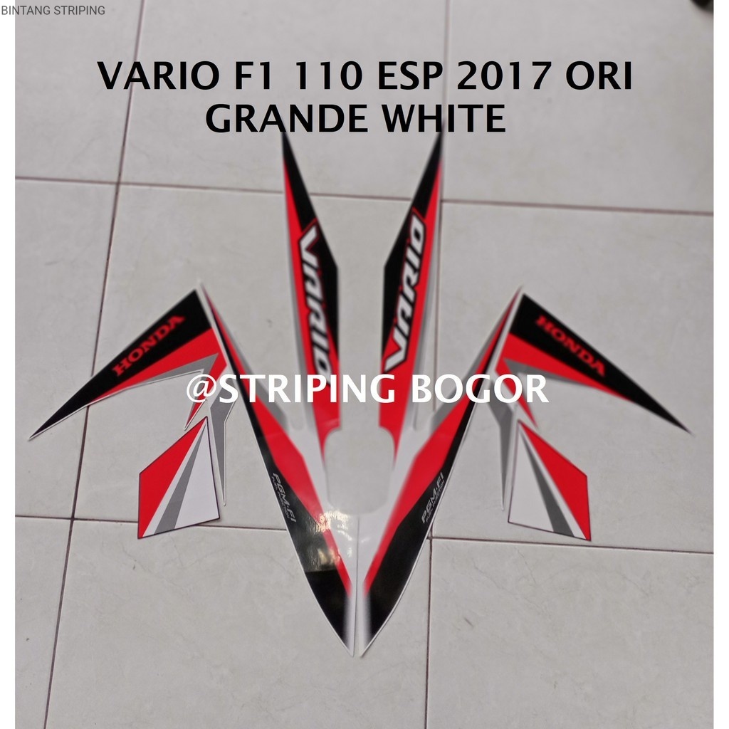 Striping Stiker Motor Honda Vario 110 F1 ESP 2017 Lis Grande White Putih