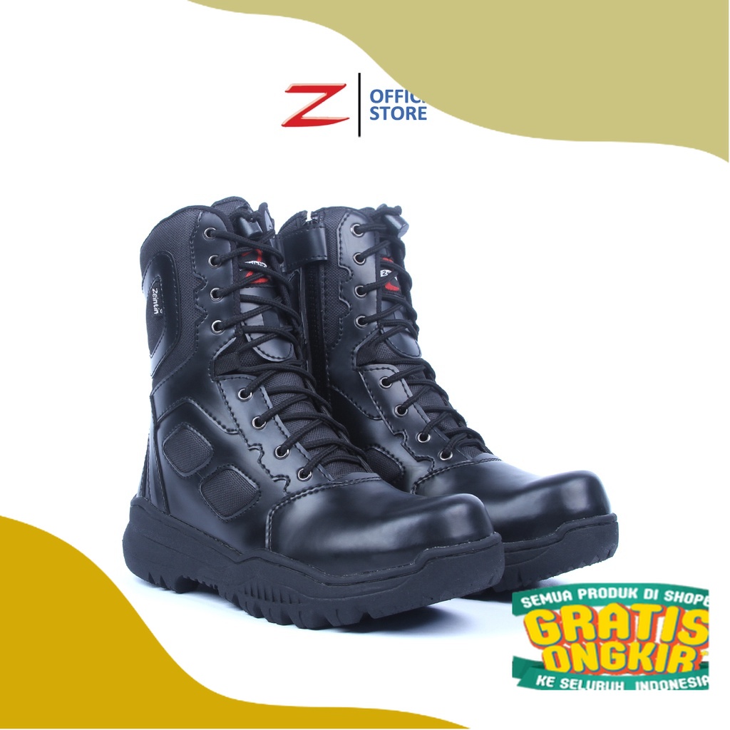 Zeintin - Sepatu Pdl Tni Polri Sepatu Satpam Security Safety Boot Original Septi Pria Ujung Besi Sef
