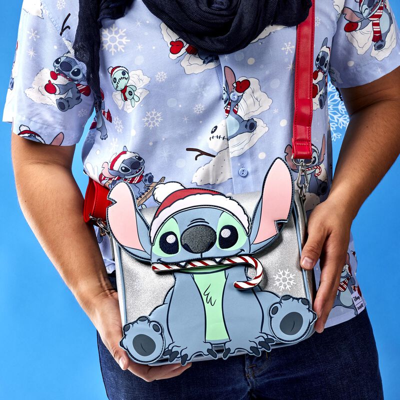 Loungefly Disney Stitch Holiday Glitter Crossbody