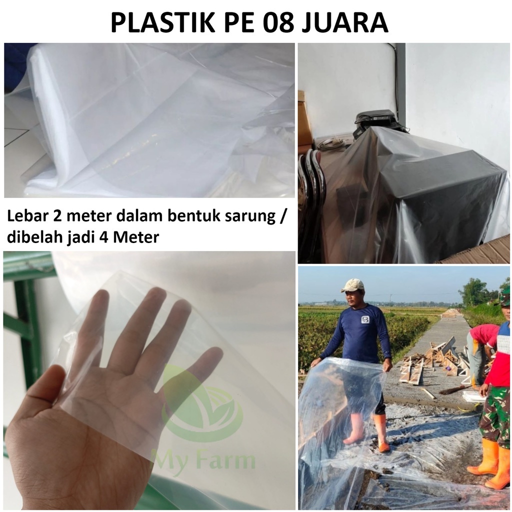 Plastik Pe Cor Bening 08 Juara Lebar 2 Meter /Plastik Bangunan Tebal Meteran /Plastik Sungkup Atau A