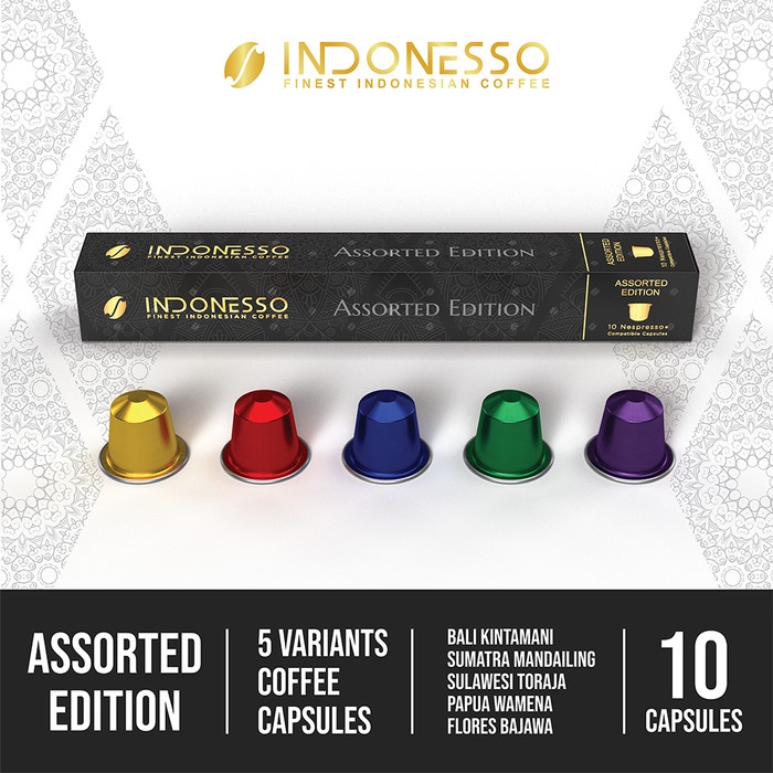 

INDONESSO Assorted Edition Nespresso® Capsules / Kapsul Kopi 5 styles