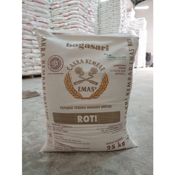 

[Big Sale] CAKRA KEMBAR EMAS Tepung Terigu untuk Roti 25 KG