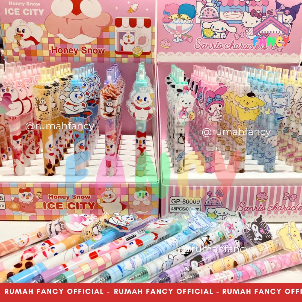 

[1 PCS] Bolpen Gel Cetek / Pulpen/ Pena Gel Cetekan BONEKA ICE CREAM M*XUE dan KUROmoi Cinamon Melodi Karakter Anak Cewek Cowok Lucu Fancy