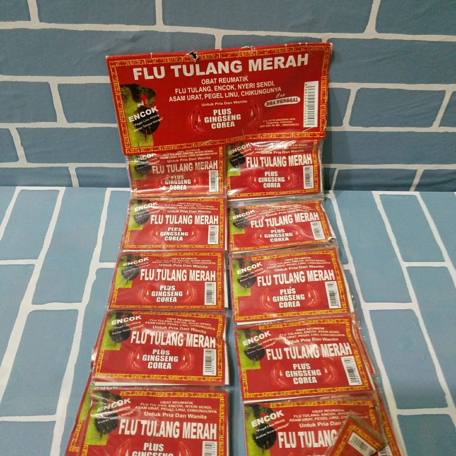 Ready COD Flu tulang merah plus ginseng corea isi 20 saset asli Mengobati rematik,flu tulang,encok,n