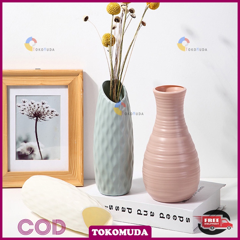 TokoMuda COD Vas Botol / Vas Plastik Minimalis [Tanpa Bunga]