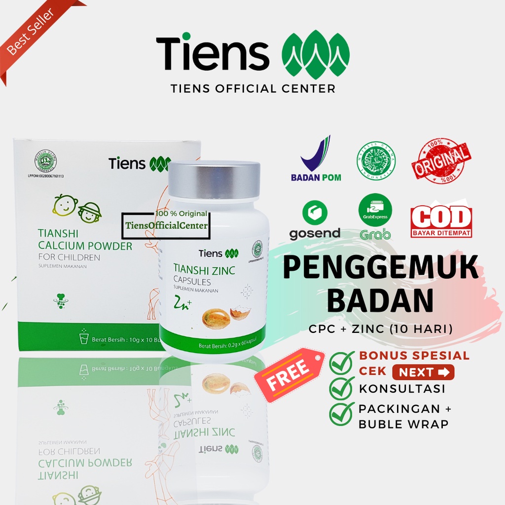 

Suplemen Penggemuk Badan Tiens Tianshi Zinc dan Calsium Powder Penambah Nafsu Makan