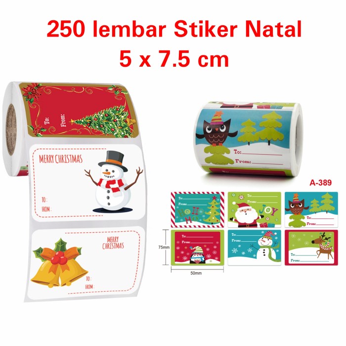 

[[ WSH - BEST SELLER ]] Stiker Natal Label Stiker Kado Natal Christmas Gift Sticker To From - BESAR RANDOM