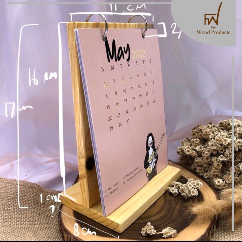 

Dudukan kalender kayu tempat kalender meja