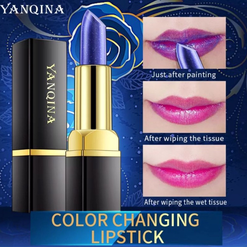 [COD]YANQINA Lipstik Biru/ Lipstik Biru Berubah Warna/ Lipstik Biru Lessxcoco/ Lipstik Biru Magic/ L