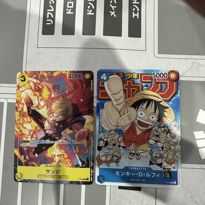 MURAH-  One piece TCG sanji P-034 dan Luffy P-033- 1.2.23