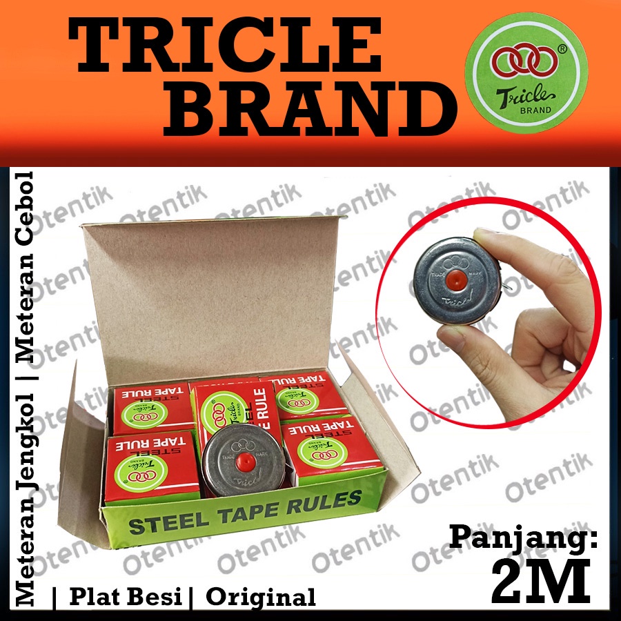 TRICLE STEEL tape rule 2M - meteran besi  2 METER - meteran jengkol
