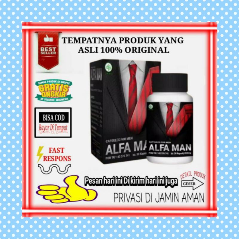 OBAT ALFA MAN ASLI - SUPLEMEN OBAT ALFAMAN UNTUK STAMINA PRIA HERBAL(Gratis Ongkir)