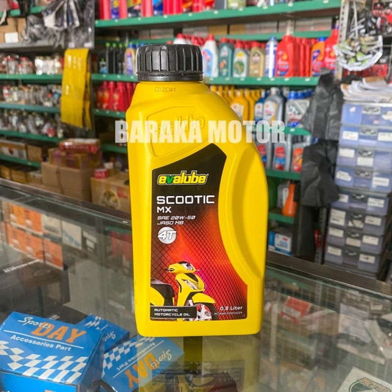 Oli Mesin Evalube Matic 0,8 Scootic MX Sae 20W-50 JASO MB 0,8l Mio Beat Vario X Ride Sepeda Motor