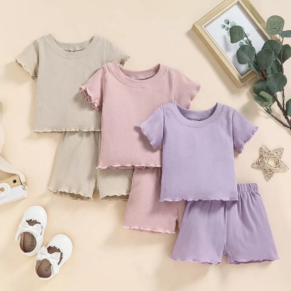 Baju setelan anak cewek Set baju  harian Anak Set baju anak import murah- Set Anak Leony / Setelan A