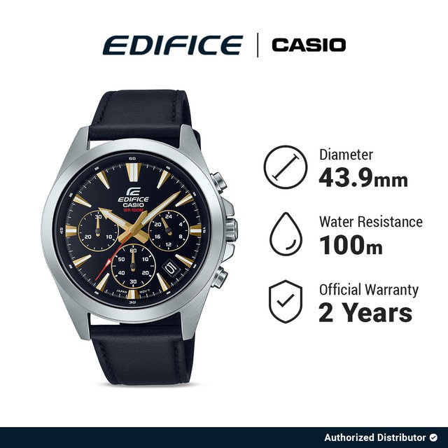 [READY INSTANT] Jam Tangan Pria Casio Edifice EFV-630L-1AVUDF Original Analog Black