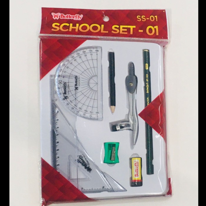 

School Set - 01 Butterfly / Alat Tulis set