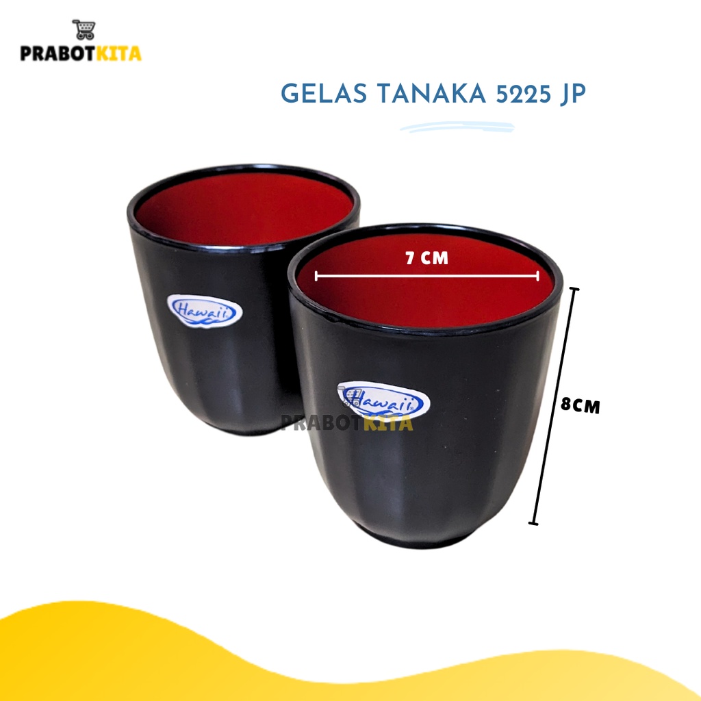 Gelas Tanaka Merah Hitam / Gelas Ocha / Gelas minum mini / Gelas Semi Melamin