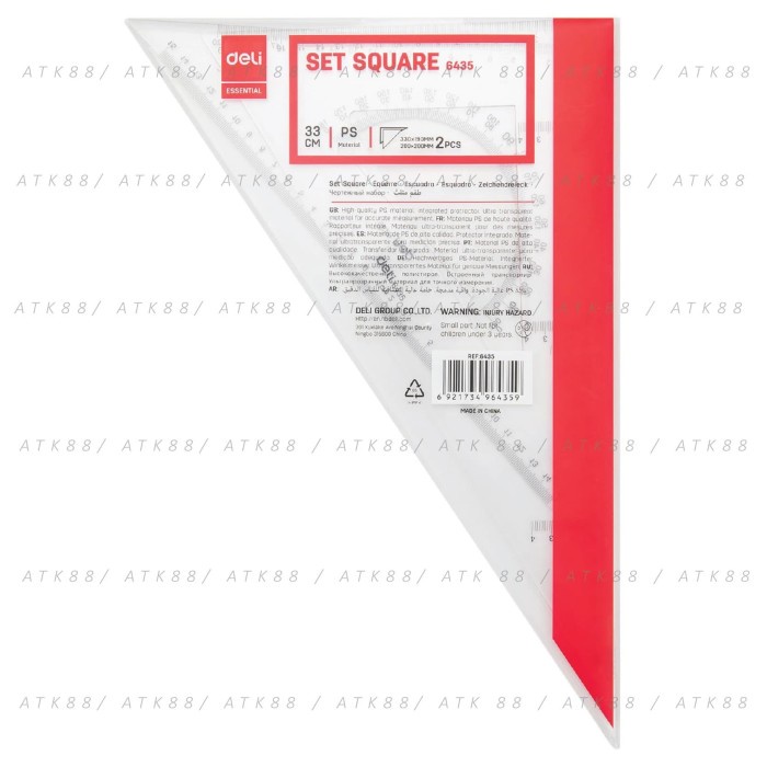

Penggaris Segitiga Deli Set Square 33 cm E6435