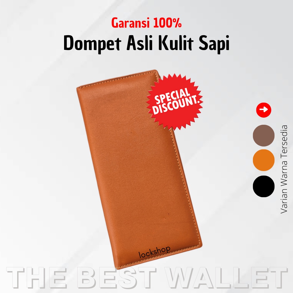 Dompet Kulit Pria Wanita Asli Garut Full Kulit Model Lipat Panjang Original Branded 100% Murah SWS03