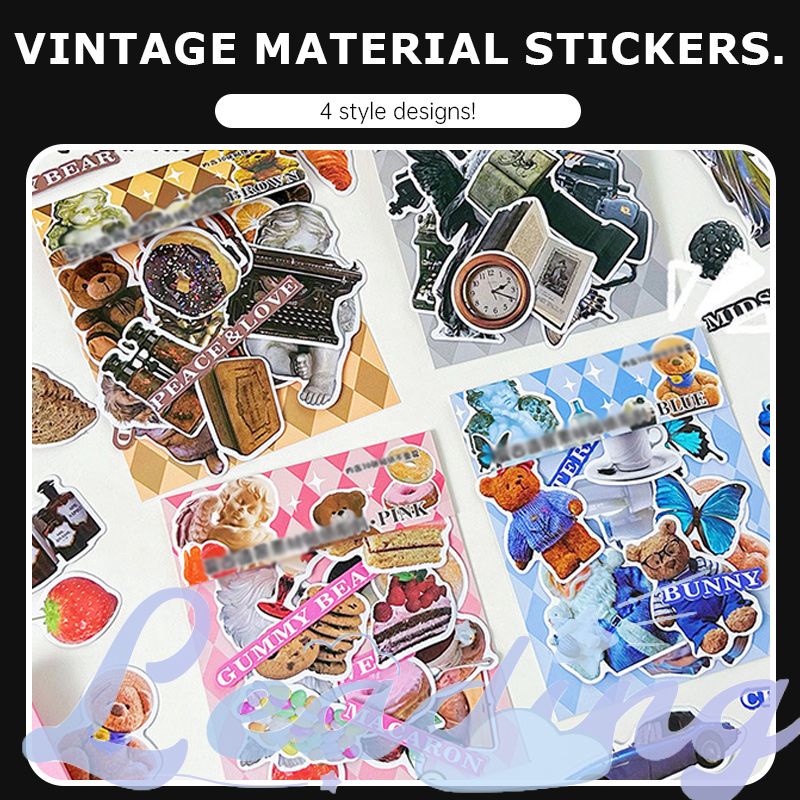 

Stiker Retro Tas DIY Stiker Buku Besar Tangan Kreatif Stiker Casing Ponsel Cup Ins-Le