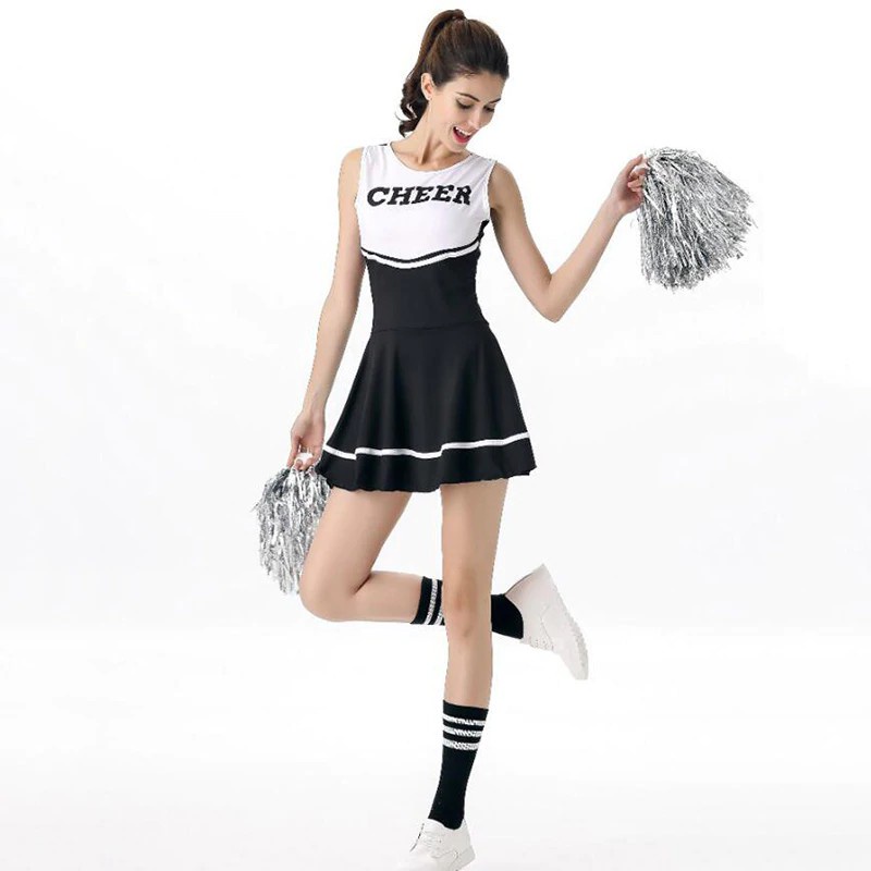 IMPORT Sexy Cheerleader Costume Girl Uniform High School Cheer Glee Women Cheerleading Costumes