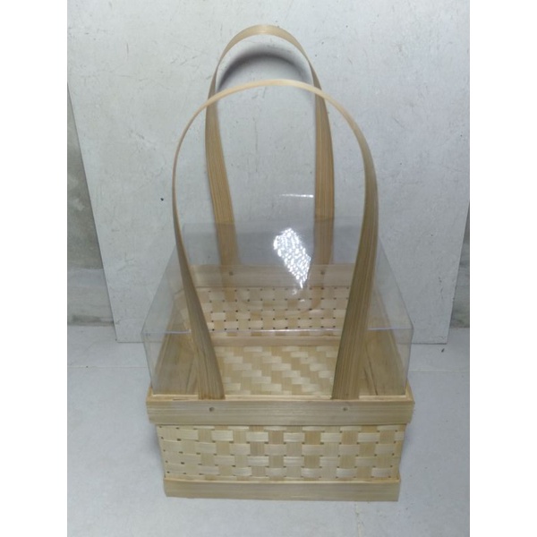 

GROSIR BISA COD keranjang bambu tutup mika