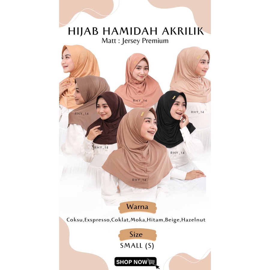 Hijab Bergo Hamidah Jersey Akrilik Size S | Hijab Sport | Hijab Instan Viral