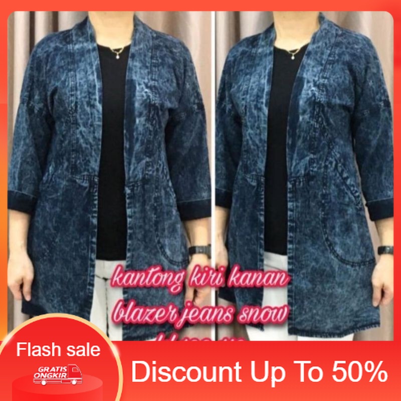 (PROMO) Blazer wanita korea style kekinian / Blazer muslim wanita / outer jeans model terbaru / card