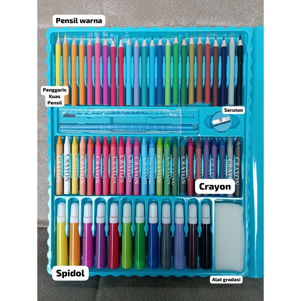 

Crayon Set 208 150 PC Krayon Mewarna Alat Menggambar dan Mewarnai Anak CRAYON208-SET-2A