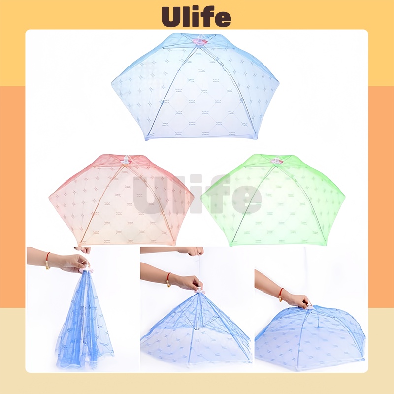 Tudung Saji Lipat Transparan Segi Enam / Segi Empat