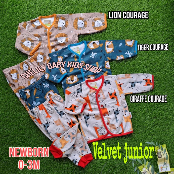 Velvet Junior Setelan Panjang Piyama Baju Tidur Courage Newborn 0-3m - giraffe Courage