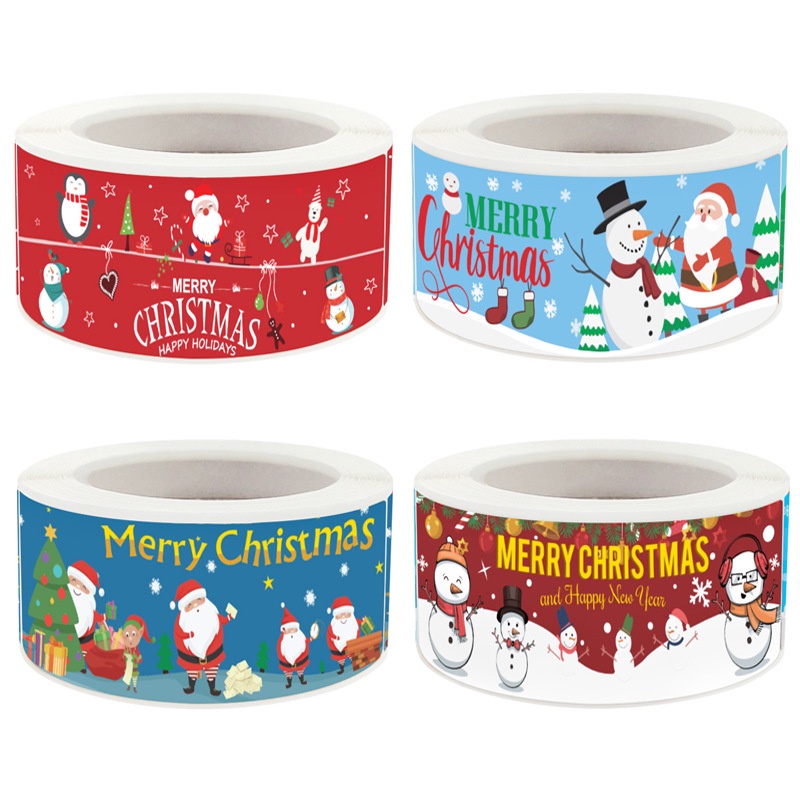 

(New) 120pcs Stiker Roll Label Natal Stiker Merry Chrismast Stiker label Natalan