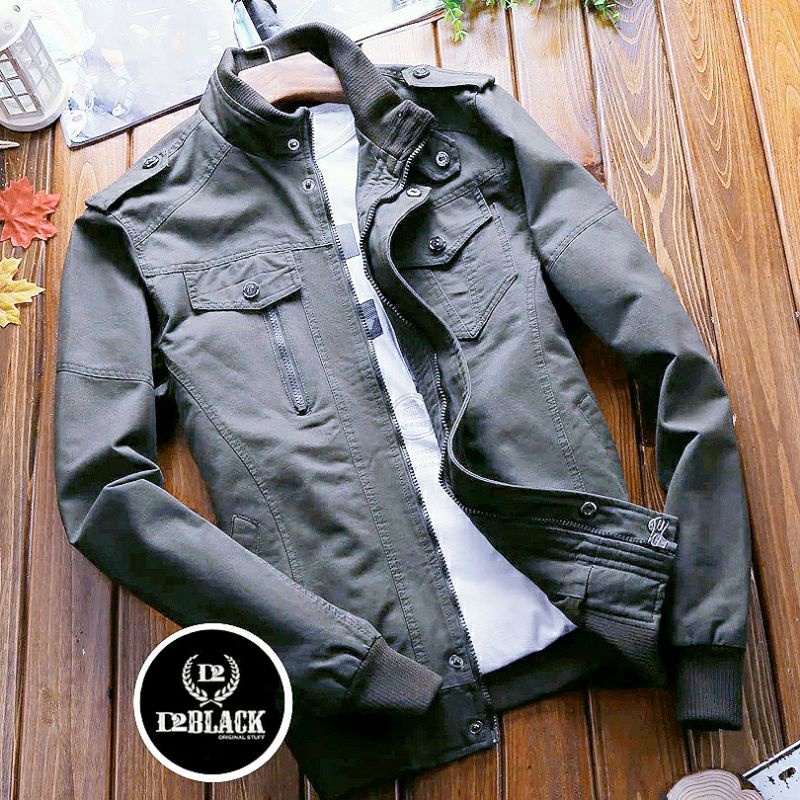Premium(Realpic)Berkualitas ya baju atasan  Jaket Pria Premium Quality Katun Kanvas Casual Terbaru /