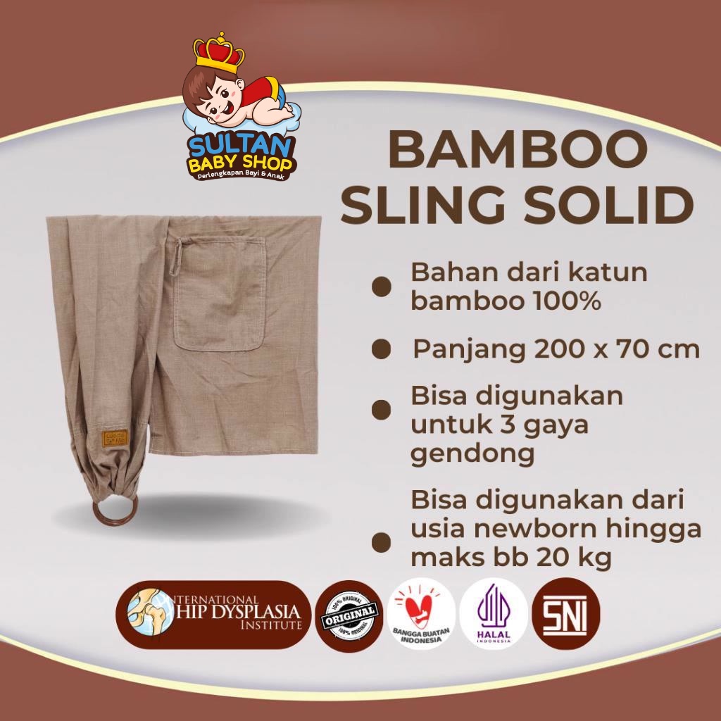 GENDONGAN BAYI - GENDONGAN JARIK RING SLING M SHAPE-CUDDLEME BAMBOO SLING SOLID SULTAN BABY SHOP