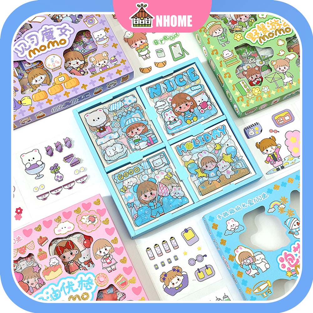 

Stiker 2D 100 Lembar Sticker Momo Kartun Korea Lucu Anti Air/ Tidak Mengulangi Stikers Momo Seri Dekorasi Multi-adegan/ Set Buku Harian