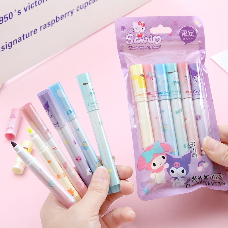 

1 Pack Stabilo Sanrio kemasan ungu lucu untuk belajar mwarnai