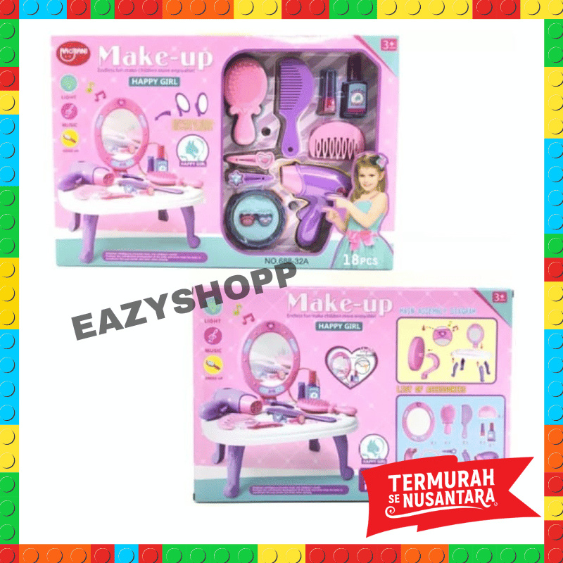 Mainan Anak Anak Cewek Perempuan Make Up Dandan Dandanan Meja Rias Set