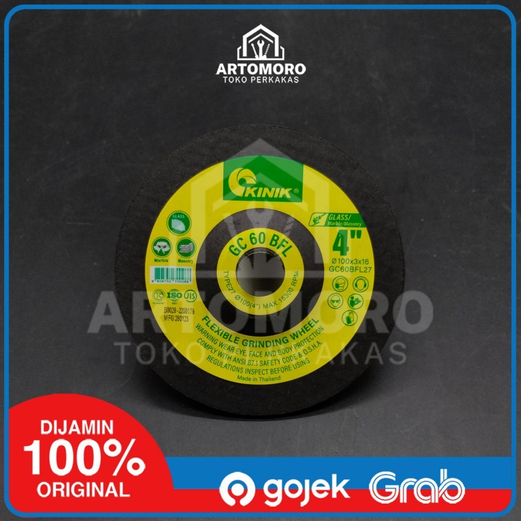 Batu Gerinda Potong Flexibel KINIK 60 GC - Untuk Kaca, Batu, & Keramik (Satuan)