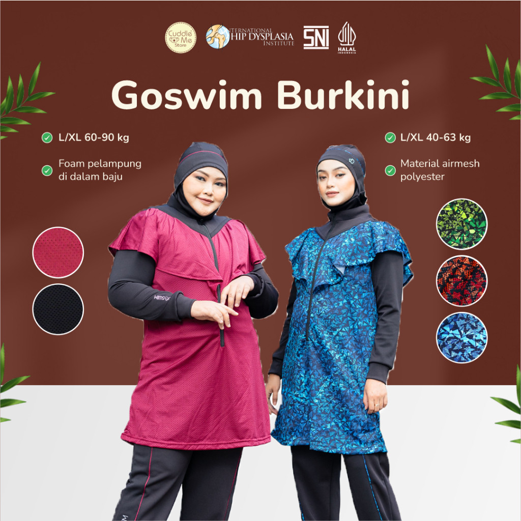 Cuddleme Goswim Muslimah Dewasa Burkini Baju Renang Mengapung
