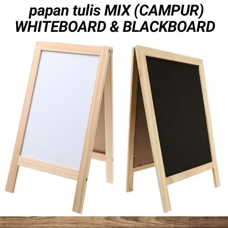 

PAPAN TULIS MIX WHITEBOARD & BLACKBOARD | papan tulis Whiteboard | papan tulis kapur blackboard / Jati Belanda