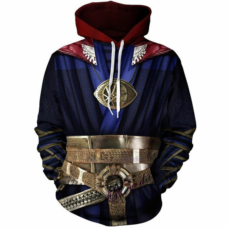 Doctor Strange Costume Cosplay 3D Print Oversized Hoodie Men Hooded Sweatshirt Halloween Christmas C