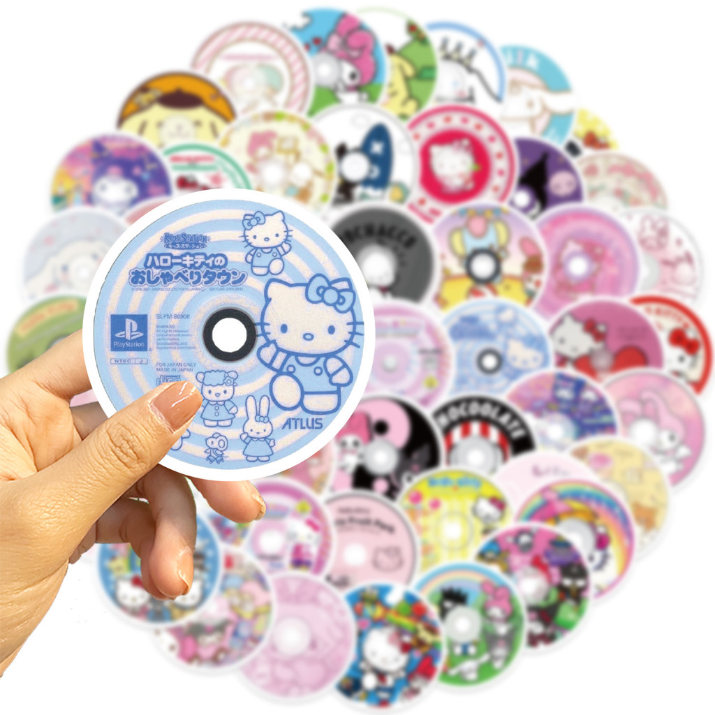 

10/30/50PCS Kawaii Kuromi Hello Kitty Stickers Sanrio Cartoon CD Originality Sticker DIY Luggage Laptop Phone Car Bike Kids Toy
