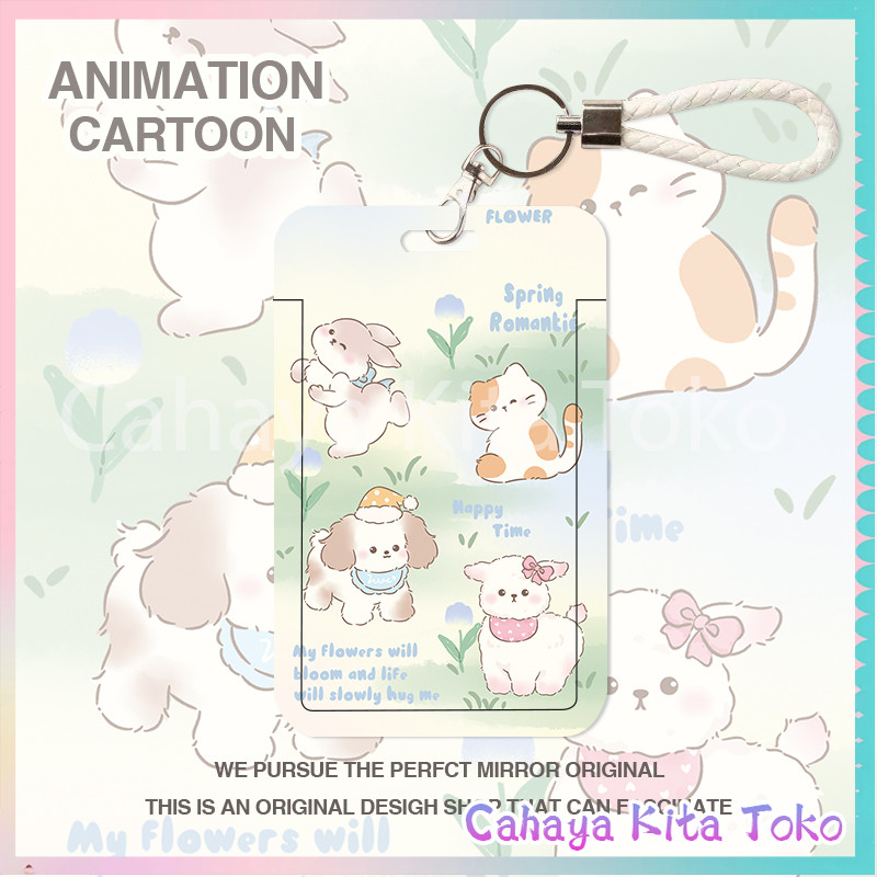 

ID CARD HOLDER/SARUNG KARTU/pesanan Hadiah Khusus/SUPPORT HARGA GROSIR/Motif anak kucing dan anak anjing dengan kombinasi warna makaron