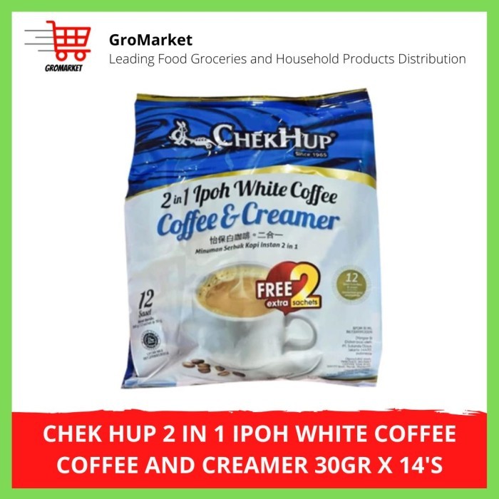 

READY STOCK!!! Chek Hup 2 in 1 Ipoh White Coffee No Sugar Added 30gr x 15 - 14 Sachets