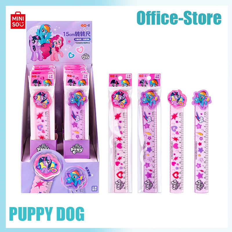 

Miniso My Little Pony Office Stationery 15cm Rotating Rules Cartoon Elementary School Student Straight Ruler School Supplies