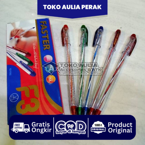 

PULPEN GEL FASTER F3 INK/pcs TINTA LANCAR/ PULPEN ANTI MACET ECERAN